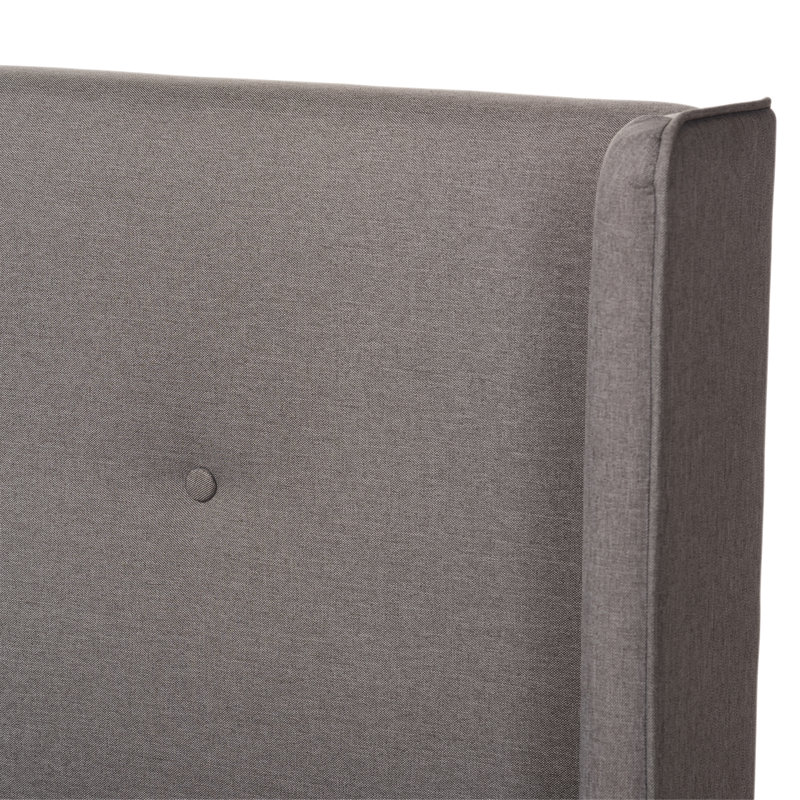 Lit plateforme capitonné Ellerman, Double, Gris