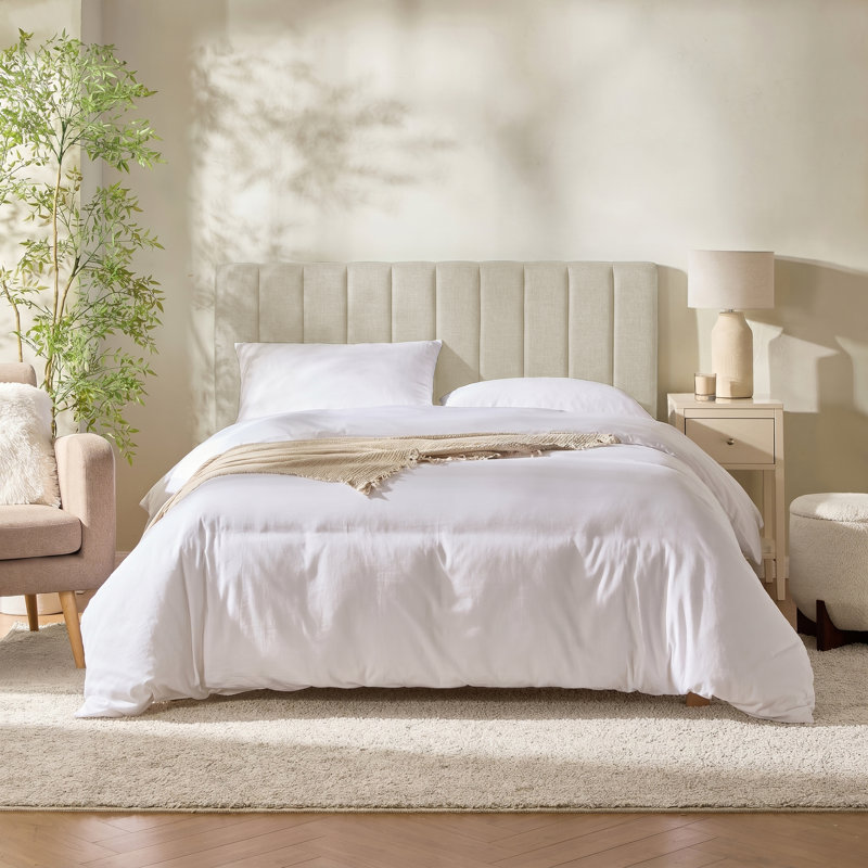 Chastelyne Upholstered Easy Assemble Wall Mounted Headboard, Queen, Linen