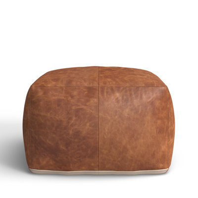 Imes 22" Genuine Leather Pouffe