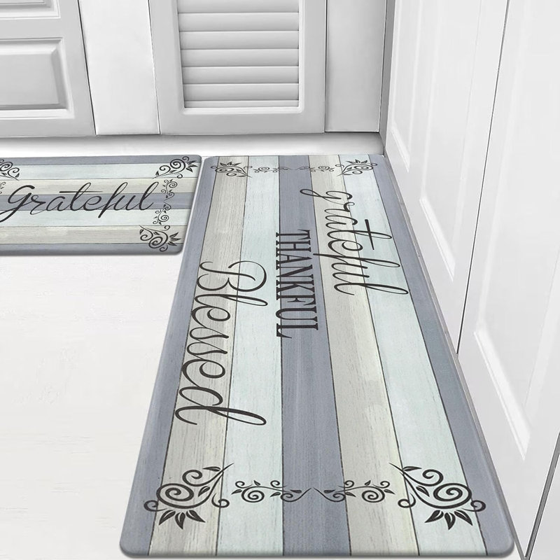Multicolor Patchwork Floral Anti-Fatigue Kitchen Mat Set of 2
