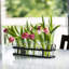 Vase à fleurs en verre 6 pièces avec support en métal