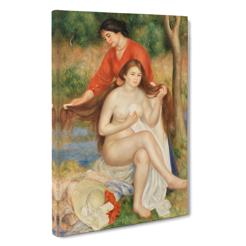 Bather And Maid by Pierre-Auguste Renoir - Wrapped Canvas, 50cm H x 35cm W x 3cm D