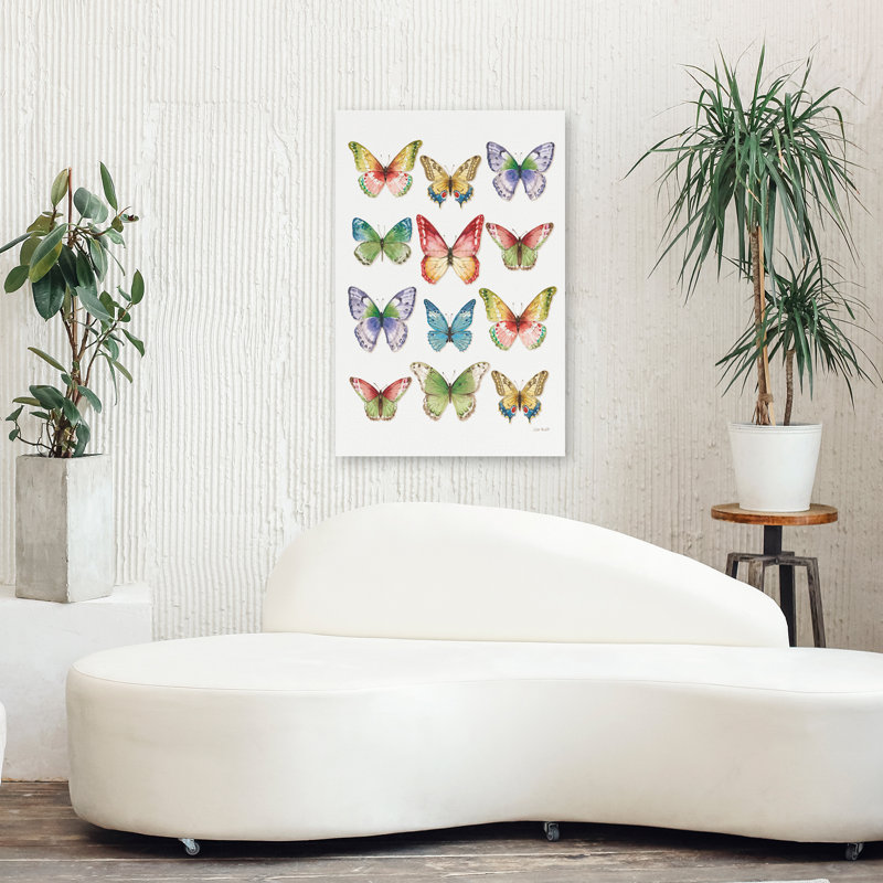 Papillons bleus colorés - animaux, papillons bleus, art vert, H 36 po x l 24 po