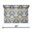 Papier peint damassé baroque bleu marine beige