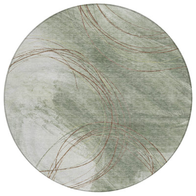 Machine Washable Indoor/Outdoor Chantille ACN2396 Abstract Rug