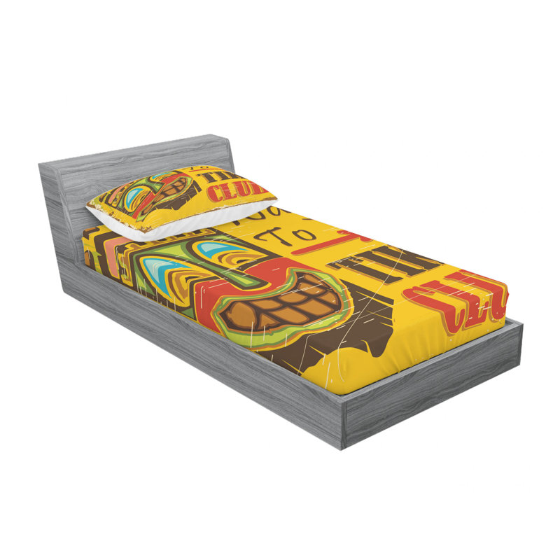 Ensemble de draps Way to Tiki Club, Ensemble de draps pour lit simple TG avec drap-hou