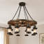 Massimo 31.5 Inch Vintage 8 - Light Dimmable Wagon Wheel Chandelier