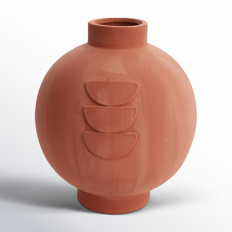 Handmade Terracotta Table Vase, 11.5" H x 9" W x 9" D