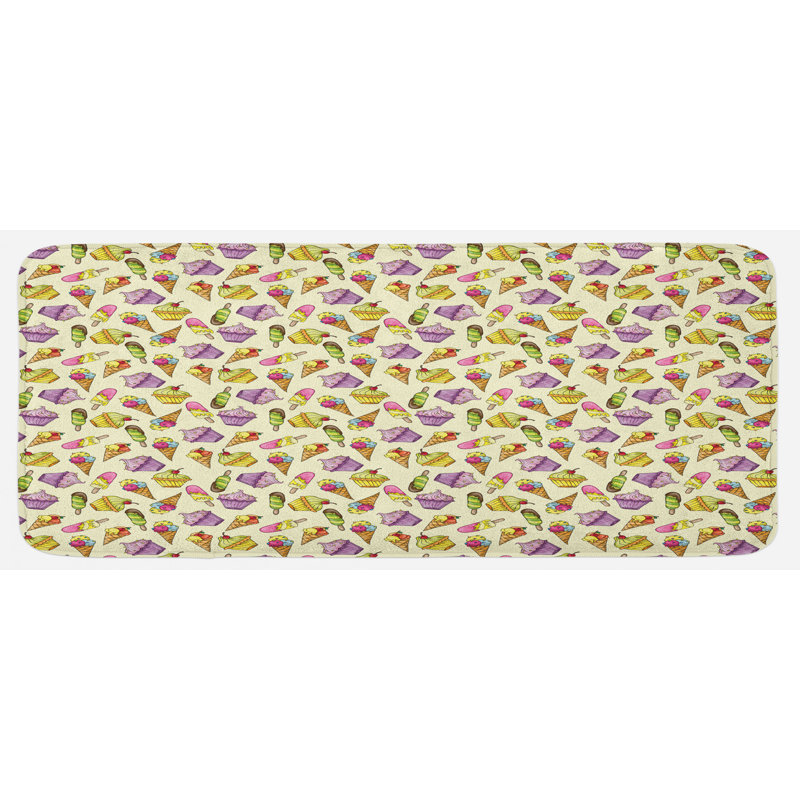 Tapis de cuisine en yummy petits gâteaux chocolat avec une fête pour enfant à fruits en multicolore avec thème