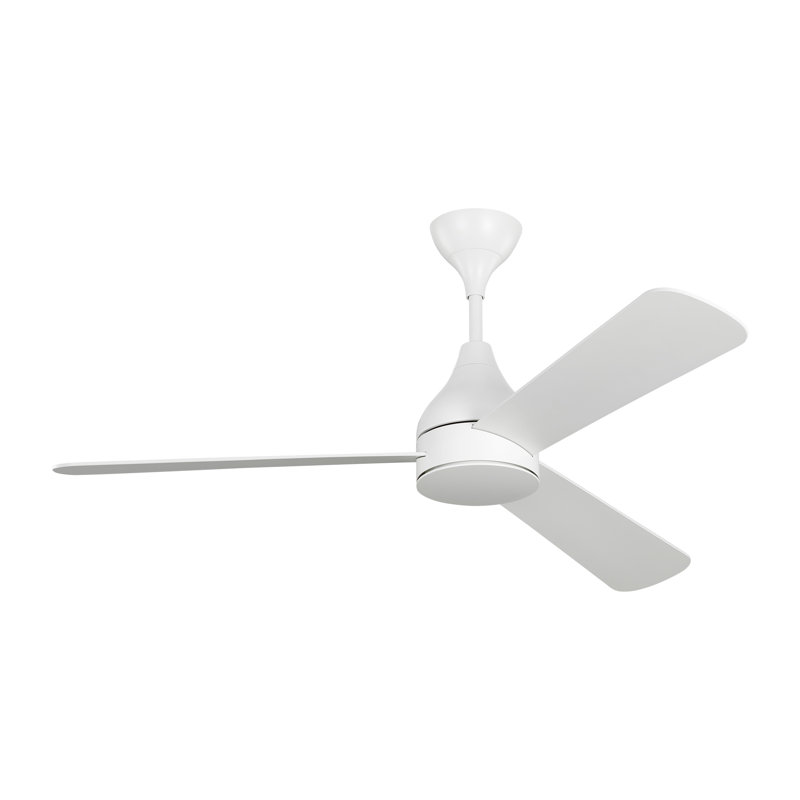 Smart LED Ceiling Fan, Matte White with White Blades, 52 inches
