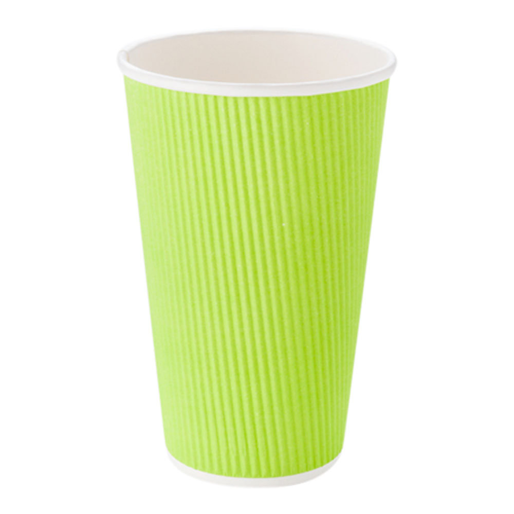 Restaurantware 20 Oz Eco Green Paper Coffee Cup - Ripple Wall - 3 1/2 ...