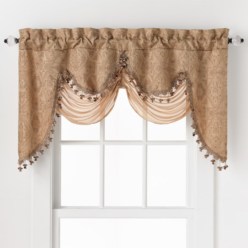 Munsell Damask Swag Window Valance, Gold
