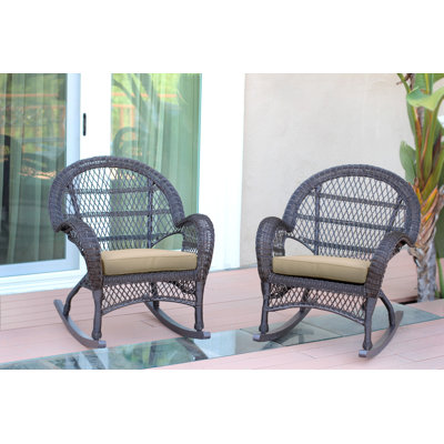Berchmans Wicker Rocker Chair with Cushions