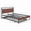 Structure de lit plateforme en métal avec lit gigogne, ports USB-853265925-853265946