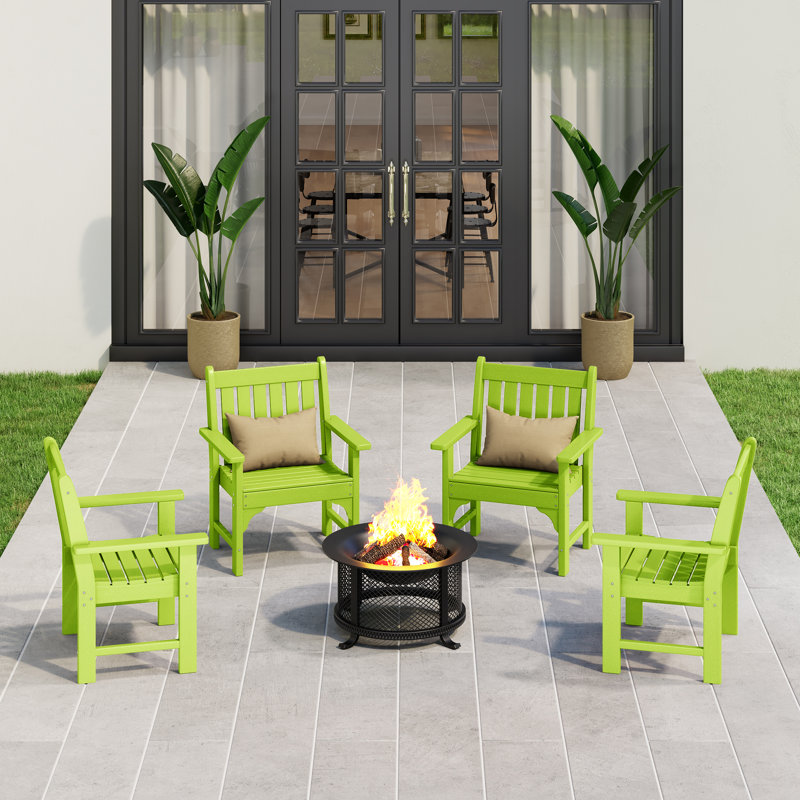 Ensemble de 4 chaises de jardin Vinnie Abbeville, Citron
