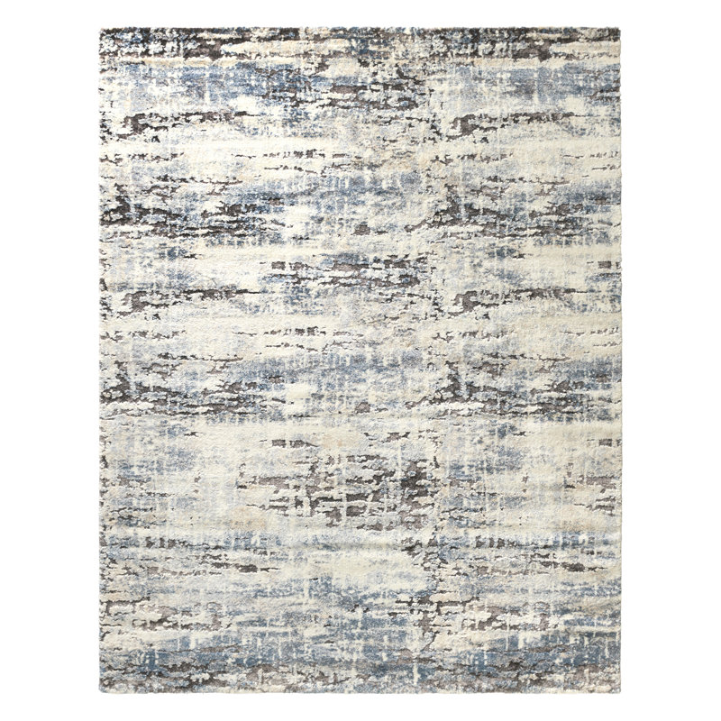 Gerwar Abstract Blue Area Rug (9'3"X13'), Rectangle 9'3" x 13'