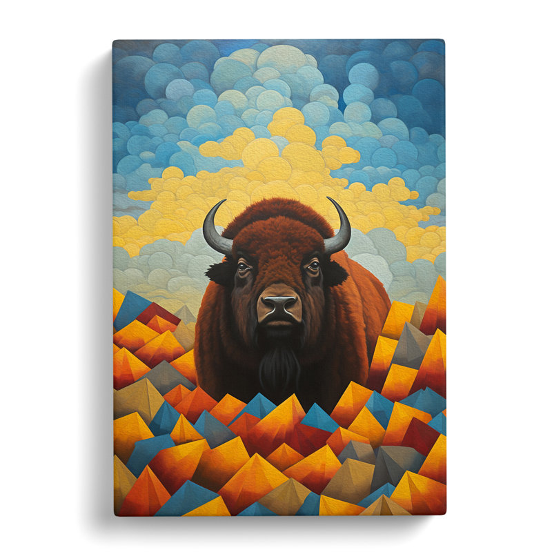 Bison Dadaism - Wrapped Canvas Print, 50cm H x 35cm W x 3cm D