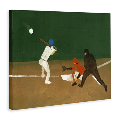 «Batting Baseball joueurs», art mural sur toile par Daphne Polselli
