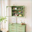Armoire murale moderne en fer et verre trempé vert moderne avec rangement à 3 niveaux Motif tissé | Peu encombrant-1598810962