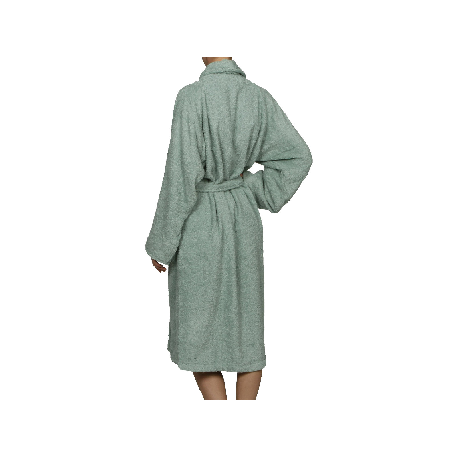 100% Cotton Bathrobe, L, Sage