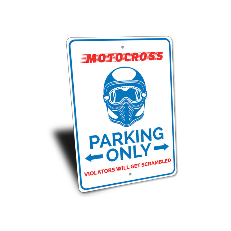Enseigne en aluminium Motocross, H 18 po x l 12 po x P 0,06 po