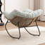 Chaise d'appoint berçante rembourrée Chenille-1979175381