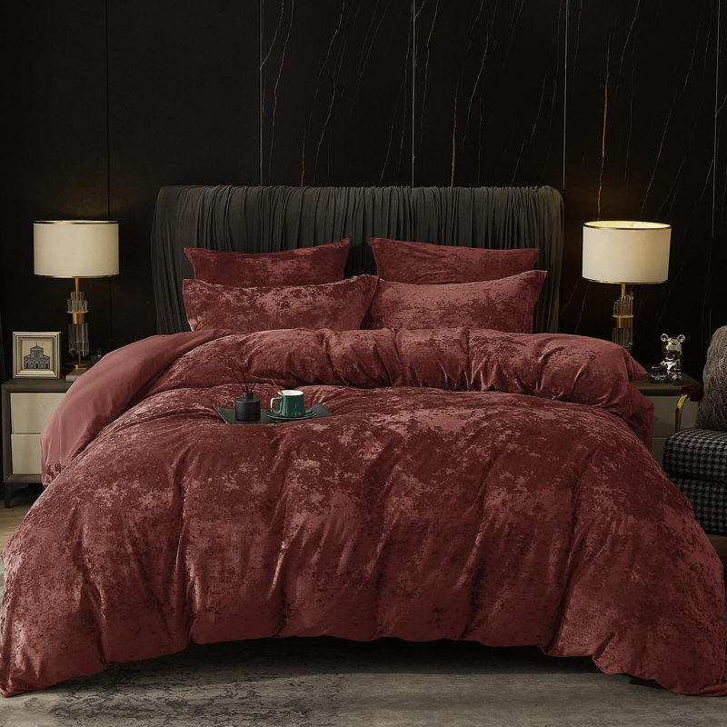 PHF Truly Velvet Duvet Cover Set, 3pcs Ultra Soft Breathable Comforter Cover Set, Luxury Cozy Flannel Duvet Cover with Pillow Shams Bedding Collection