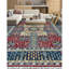 Tapis rouge et bleu noué à la main de haute qualité