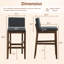 Tabouret de bar en bois massif avec dossier en lin-413452490
