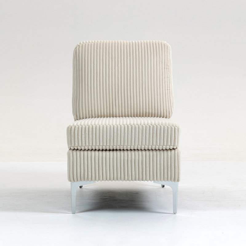 Module de siège modulaire sans accoudoirs, canapé modulaire en velours côtelé, fauteuil d'appoint modulaire sans accoudoir avec coussin de dossier