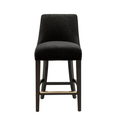 Beever Modern Chenille Upholstered Rubberwood Bar Stool