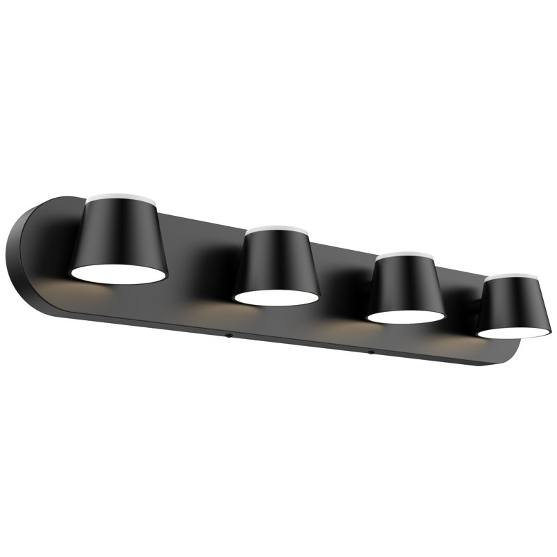Luminaires de salle de bain à DEL Boze, Noir mat, 4