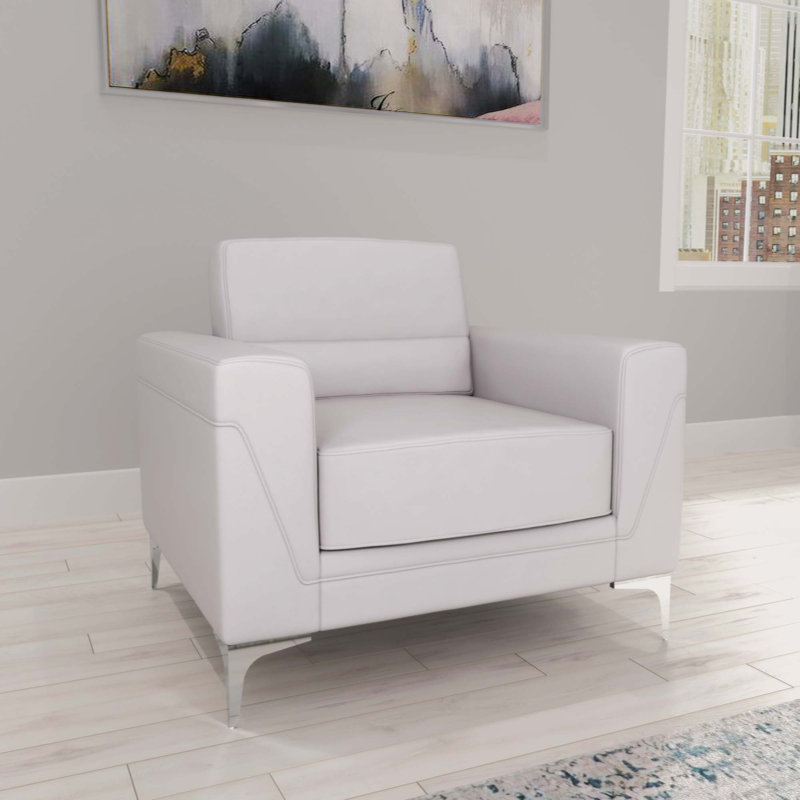 Fauteuil rembourré en cuir Tanyeli