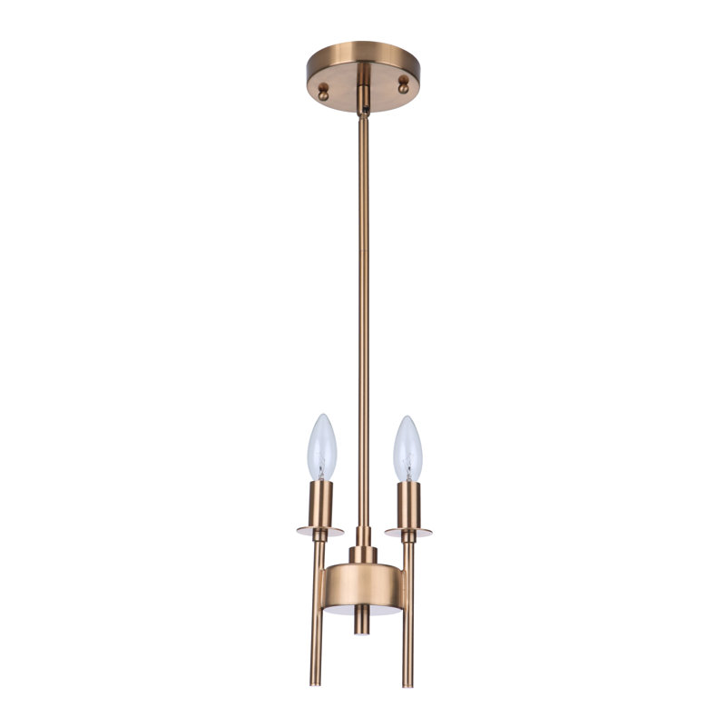 Luminaire suspendu unique à 2 lumières Retta, Laiton
