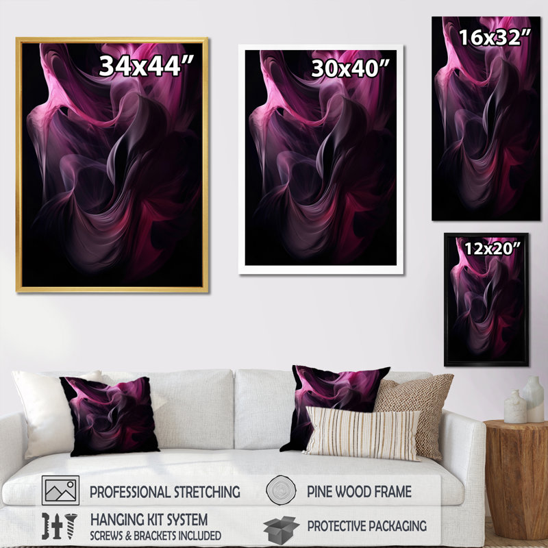 «Pink and Black», impression sur toile, Cadre photo noir simple, H 20 po x l 12 po x P 1 po