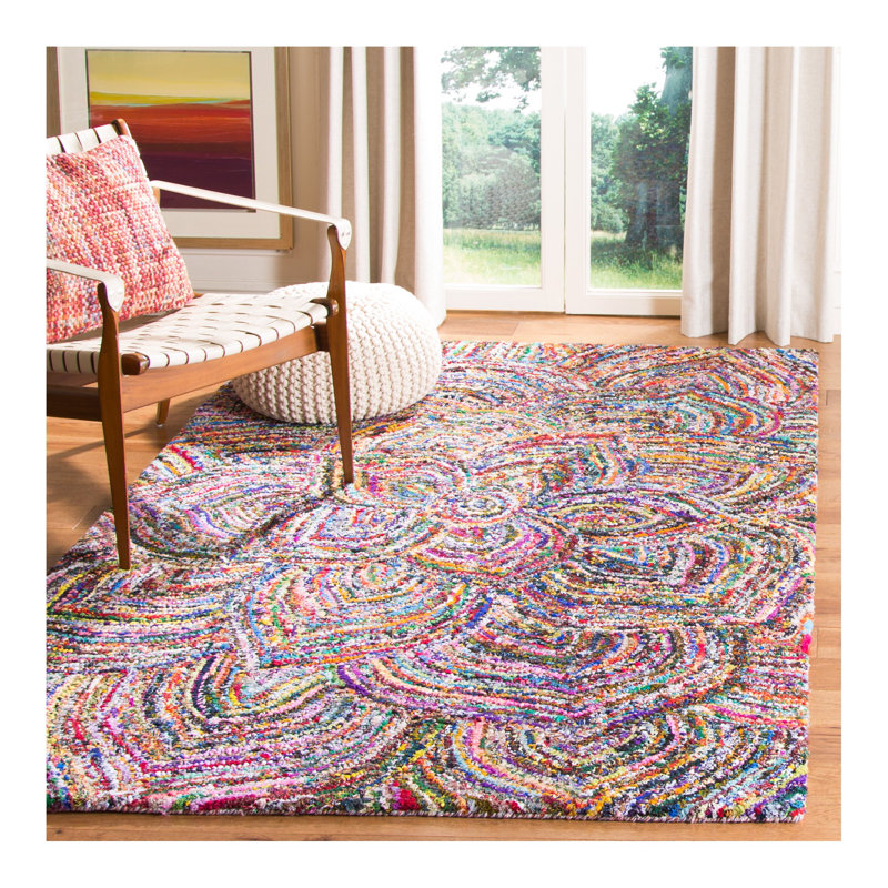 Anaheim Hand Tufted Cotton Floral Rug, Rectangle 8' x 10'
