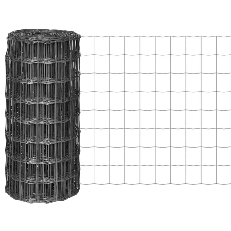 Black-green Metal Wire/Mesh Fence, 100cm H x 2500cm W, Grey