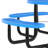 Darmit Round Steel Outdoor Picnic Table Umbrella Hole , 82.5 " W 82.5 " D-726964951