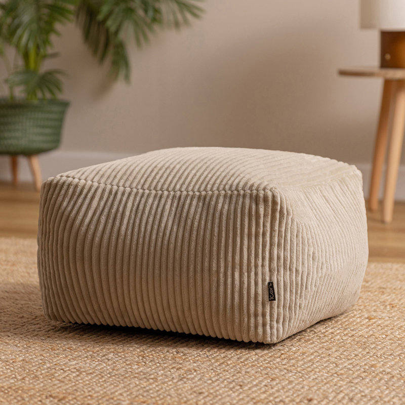 Soul 40Cm Square Pouffe Ottoman, Stone