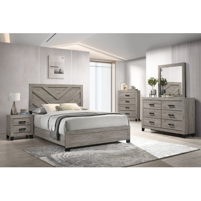 Granville 5 Piece Bedroom Set In Light Gray Wood by Gracie Oaks