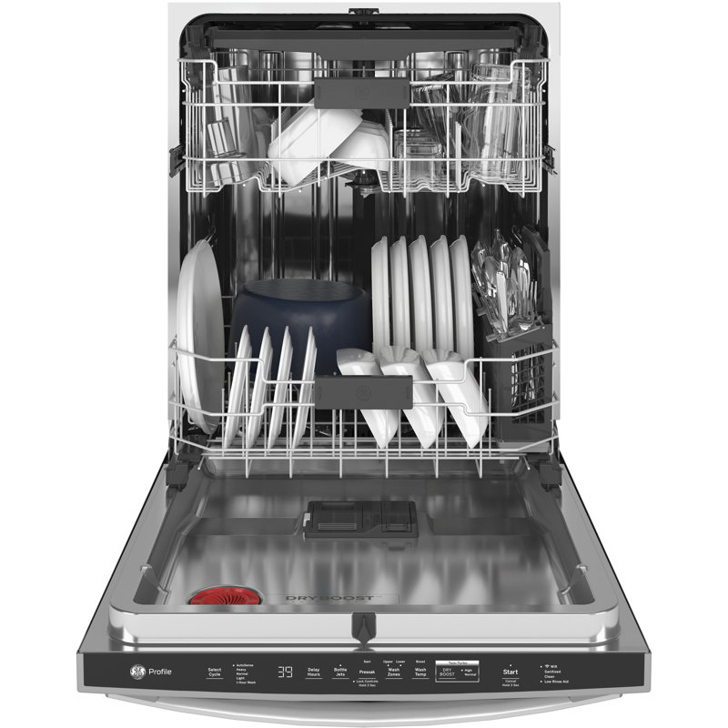 Lave-vaisselle GE Profile Smart Appliances en acier inoxydable 23,75 po 39 dBA intégré et entièrement intégré