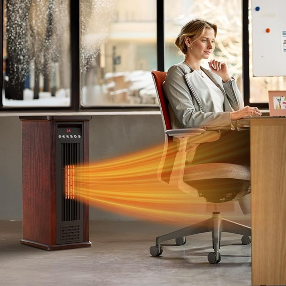 BUILTCO Electric Infrared Space Heater For Indoor Use, 1500W Tower ...
