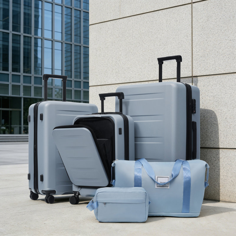 Ensemble de 5 valises avec ouverture frontale, Blue