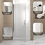 Porte de douche pivotante, cadre en aluminium nickel brossé, demi-cadre-120568650
