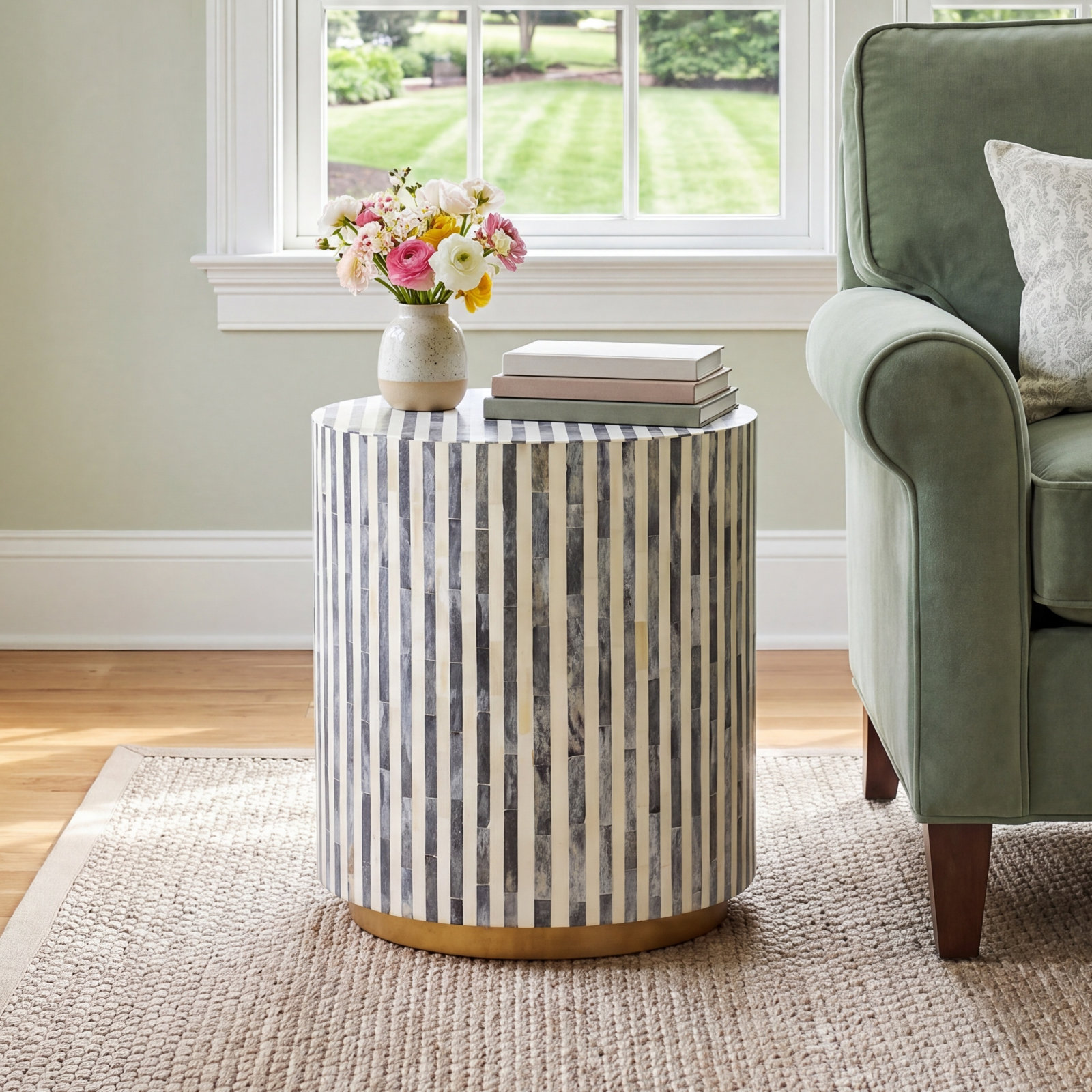 Demson 18" Mango End Table, Gray
