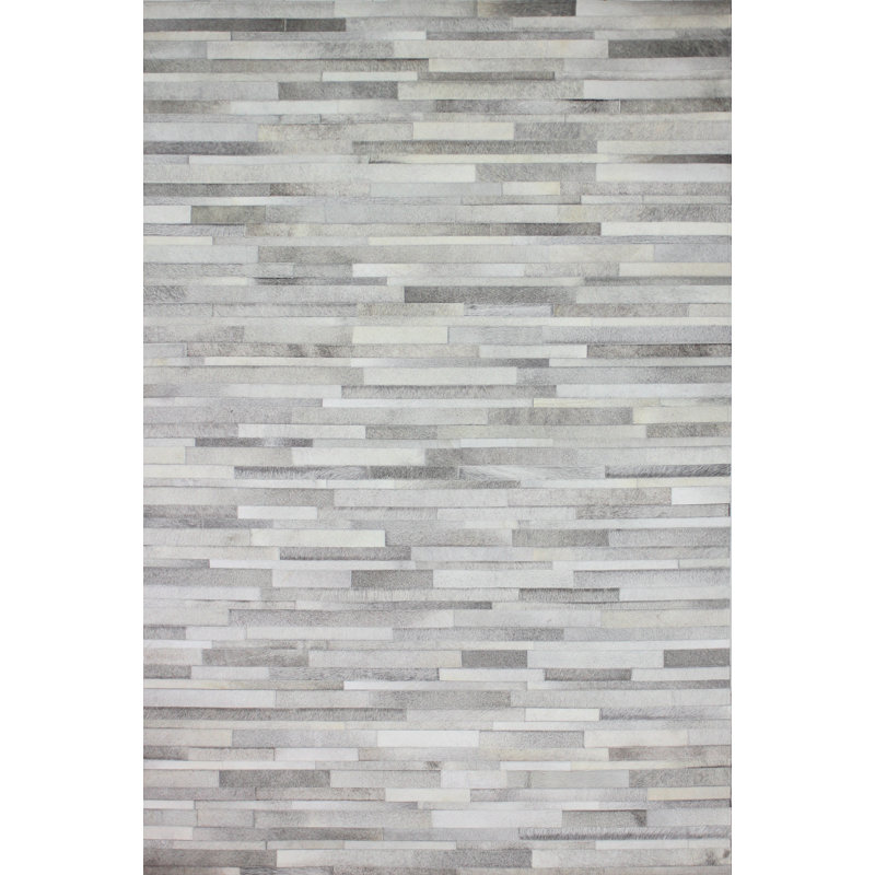 Zehner Cowhide Geometric Indoor Rug, Rectangle 9' x 12'