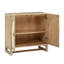 Armoire de rangement 1 porte arquée, ton de bois brun, portes à fermeture en douceur, buffet autoportant en bois de chêne, placage de qualité, pieds solides