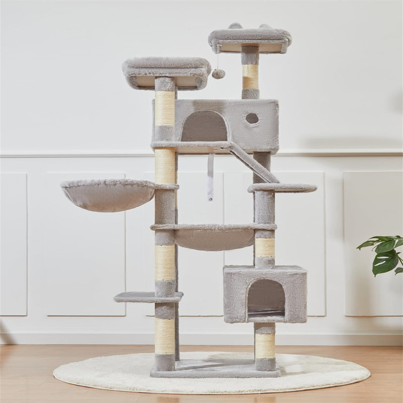 Arbre à chat Ersida, H 12,2 po x l 18,11 po x L 20,47 po, Gris