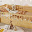 Structure de lit double Montessori avec rails hauts, lit en bois pour enfants avec éclairage DEL et tablette de rangement, naturel-1588582124-1588582126