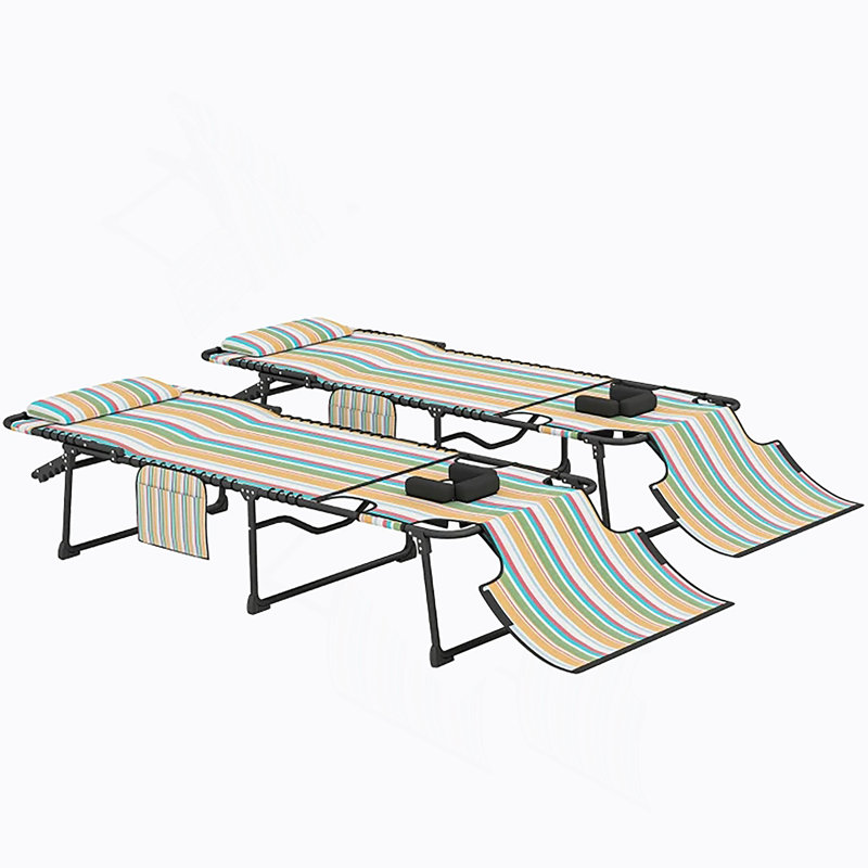 Chaise pliante 2 pièces, chaise inclinable portable